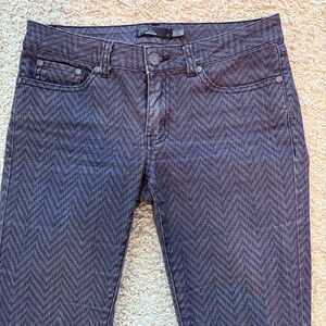 Prana Kara Jeans Women's Size 4 29x30 Gray Herringbone Low Rise‎ Skinny Straight